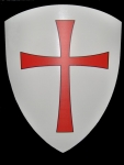 Armature elmi scudi - Scudi medievali - Scudo Templare con croce rossa su sfondo bianco, scudo in legno. misure: 72 x 62 cm.