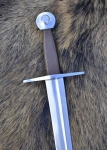 Swords and Ancient Weapons - Medieval Swords - Medieval one-handed-sword, practical blunt. The high-quality carbon steel blade is forged in one piece to the pommel and riveted.
