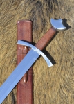 Swords and Ancient Weapons - Medieval Swords - High-medieval knightly sword with scabbard, one-handed knightly sword is crafted by hands only. The guard and the brazilnut - shaped pommel are made of cast iron.