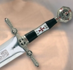 Spade e Armi antiche - Spade Templari - Spada Templare Gran Maestro del Tempio, spada medievale dodicesimo secolo, ornata con simboli caratteristici dei Cavalieri Templari.