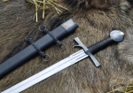Swords and Ancient Weapons - Medieval Swords - This accurate replica of a real late medieval Museum piece is very light and well balanced. It comes with a leather-wrapped wooden scabbard with steel fittings.