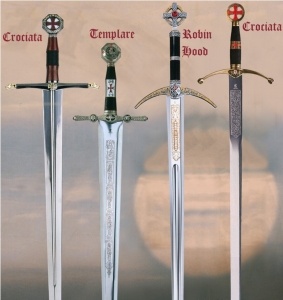 Spada templare Gran Maestro, Spade e Armi antiche - Spade Templari - Spada Templare Gran Maestro del Tempio, spada medievale dodicesimo secolo, ornata con simboli caratteristici dei Cavalieri Templari.