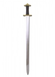 Swords and Ancient Weapons - Medieval Swords - Viking Sword, replica of a Viking sword designed with a very complex hilt made of brass.