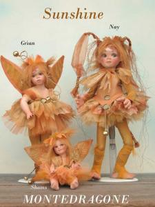 Grian Sunshine, Porcelain Fairy Dolls - Porcelain Ethnic Dolls - Montedragone bisque porcelain doll. Height: 33cm.