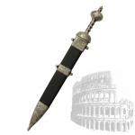 Antica Roma - Gladio Romano - Gladio Romano Nero - Il gladio romano era un arma in dotazione ai legionari romani. Lunghezza totale 80 cm. Peso del gladio: 1,2 kg. Peso fodero 0,7kg.