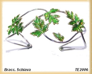 Leaf Bangles, Jewellery - The Treasury of Elves - Slave bracelet leafy Silver 925.