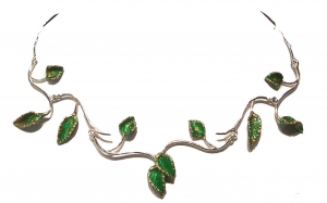 Choker small leaves jointed, Jewellery - The Treasury of Elves - Jewels of this line are made from reproductions of real leaves or other natural materials subsequently rendered in silver 925.