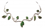 Jewellery - The Treasury of Elves - Choker small leaves jointed - Jewels of this line are made from reproductions of real leaves or other natural materials subsequently rendered in silver 925.