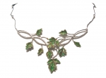 Jewellery - The Treasury of Elves - Choker necklace with large leaves. Silver 925.