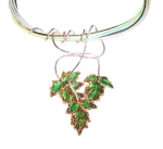 Jewellery - The Treasury of Elves - Choker three intertwining leaves. Silver 925, Jewels of this line are made from reproductions of real leaves or other natural materials subsequently rendered in silver 925,