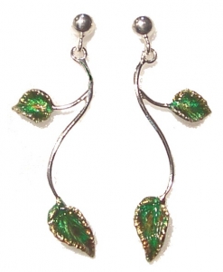 Leaf earrings, Jewellery - The Treasury of Elves - Leaf Earrings in Silver 925.