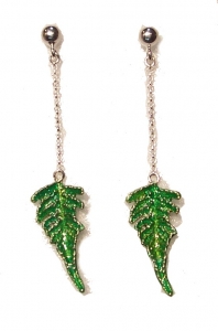 Fern earrings, Jewellery - The Treasury of Elves - Earrings in Silver Ferns 925.