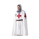 Medioevo - Abbigliamento medievale - Tipico abbigliamento di un cavaliere  Templare completo di tunica e mantello di colore bianco, corredati entrambi di croce rossa patente cucita.