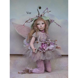 Fairy Temporar, Porcelain Fairy Dolls - Porcelain Angels Dolls - Character collectible porcelain bisque in a sitting position, 13.77 inches (height: 35 cm), with glass eyes.