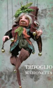 Trifoglio marionetta, Bambole porcellana da collezione - Marionette in porcellana - Personaggio in porcellana di bisquit, altezza 22cm.