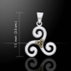 Jewellery - Celtic Jewellery - Shaped pendant Celtic Triskele Silver  Pendant. Silver 925/100. Size: 3,5 cm.