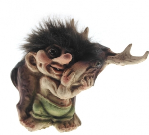 Troll Nyform 43, Troll  NyForm - Troll NyForm Piccoli - Troll Nyform originale, troll norvegese in materiale naturale, oggetto da collezione con certificato, altezza: 12 cm