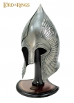 World Cinema - This replica of the Gondorian Infantry Helm with Stand is fully wearable and looks great on display. It is hand-crafted in iron with embossed decorations and a weathered and distressed finish. The interior is lined with genuine leather for comfort and durability.