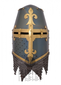 Helm Crusader - Wearable Costume Armor, Armours - Medieval Helmets - Crusader Helmet battle ready - head protection air reinforcement plate with shoeing.