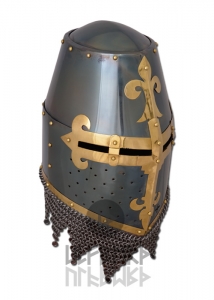 Helm Crusader - Wearable Costume Armor, Armours - Medieval Helmets - Crusader Helmet battle ready - head protection air reinforcement plate with shoeing.