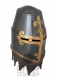 Armours - Medieval Helmets - Crusader Helmet battle ready - head protection air reinforcement plate with shoeing.