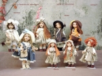 Bambole porcellana da collezione - Bambole porcellana Montedragone - Bambole Caia Chicca Chiara - Bambole artigianali in porcellana di bisquit, altezza: 28 cm.