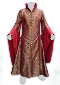 Veste Mago, Medioevo - Abbigliamento medievale - Costumi Fantasy Medievali - Elegante abito da Mago. Colletto alto e ampie maniche a pipistrello.