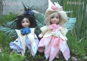 Do Violet and Fiorella, Porcelain Fairy Dolls - Porcelain Fairy - Porcelain Fairies (Small) - Characters in bisque porcelain collection dolls MONTEDRAGONE